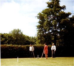 Graham & Jean playing croquet